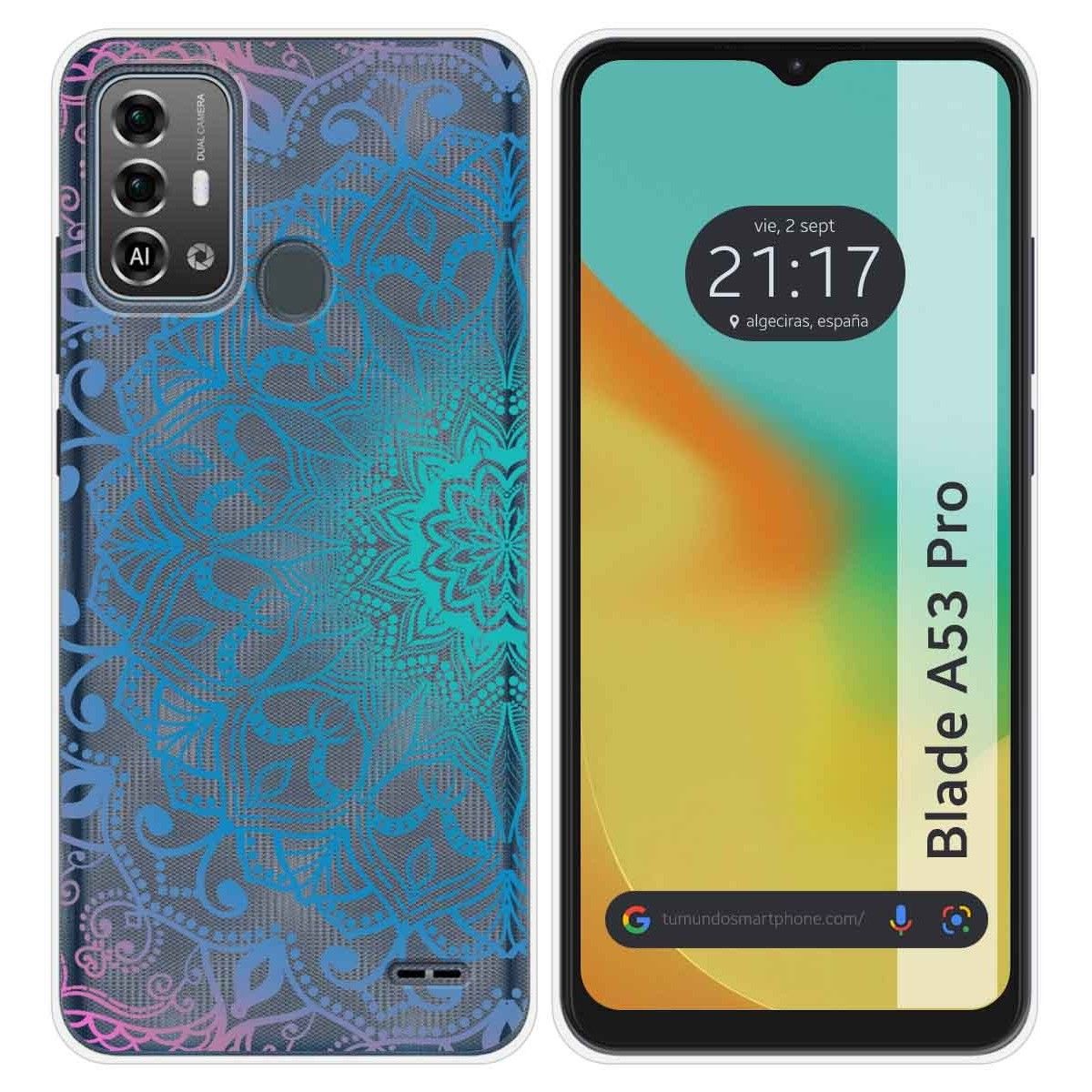 Funda Silicona Transparente para Zte Blade A53 Pro diseño Mandala Dibujos