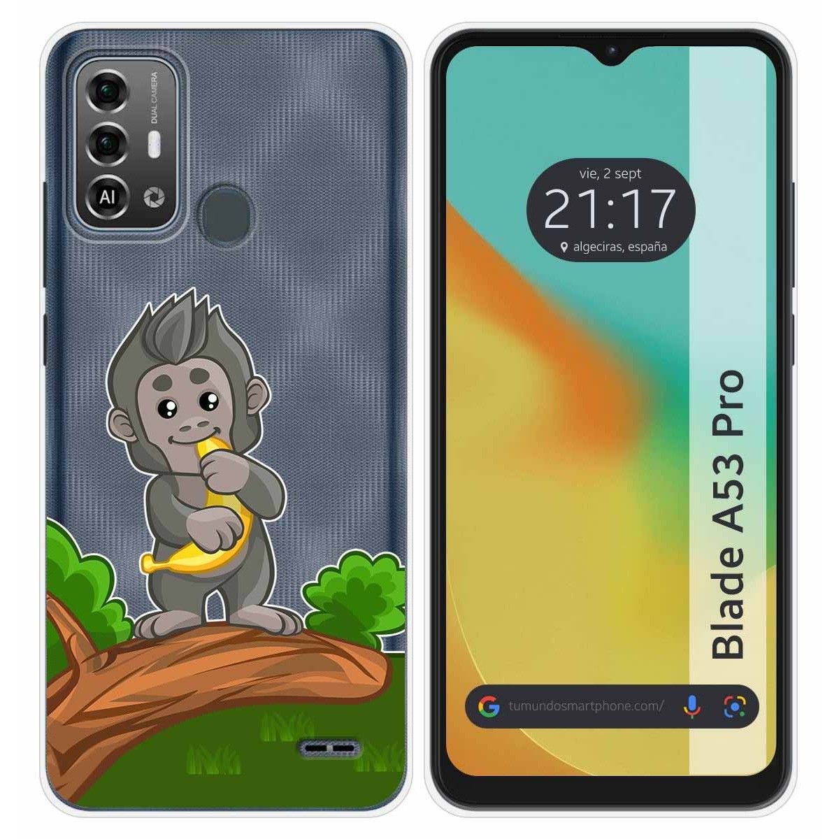 Funda Silicona Transparente para Zte Blade A53 Pro diseño Mono Dibujos