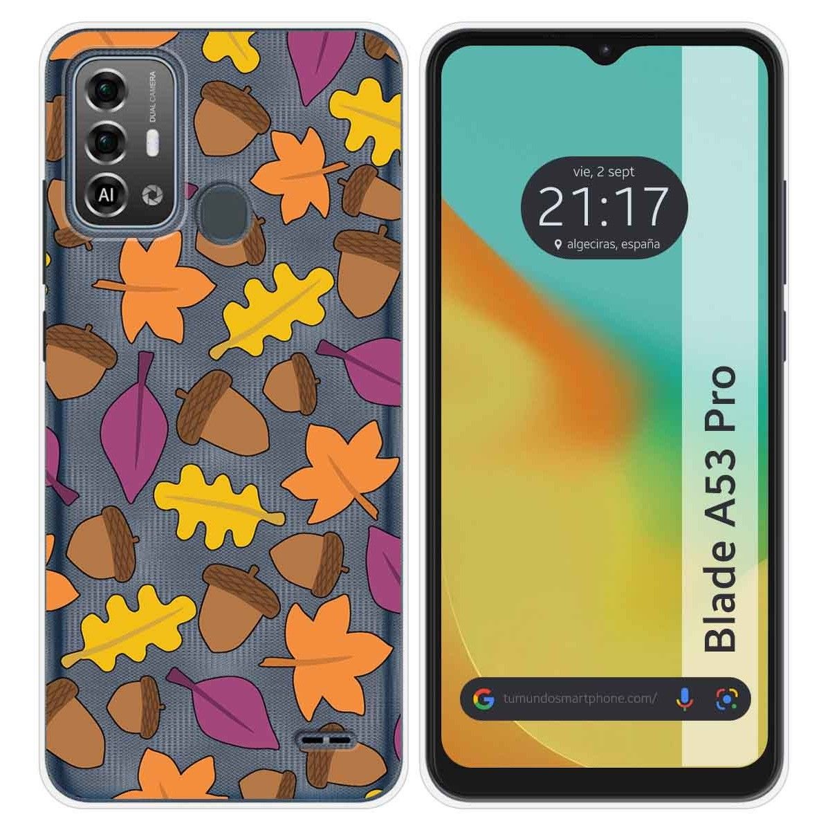 Funda Silicona Transparente para Zte Blade A53 Pro diseño Otoño Dibujos