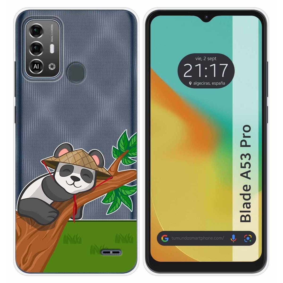 Funda Silicona Transparente para Zte Blade A53 Pro diseño Panda Dibujos
