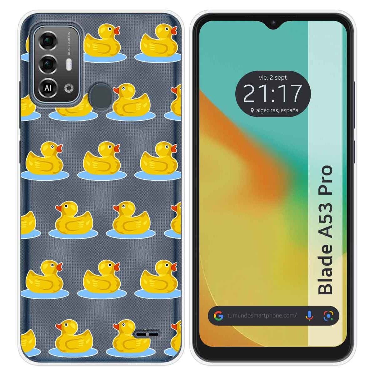 Funda Silicona Transparente para Zte Blade A53 Pro diseño Pato Dibujos