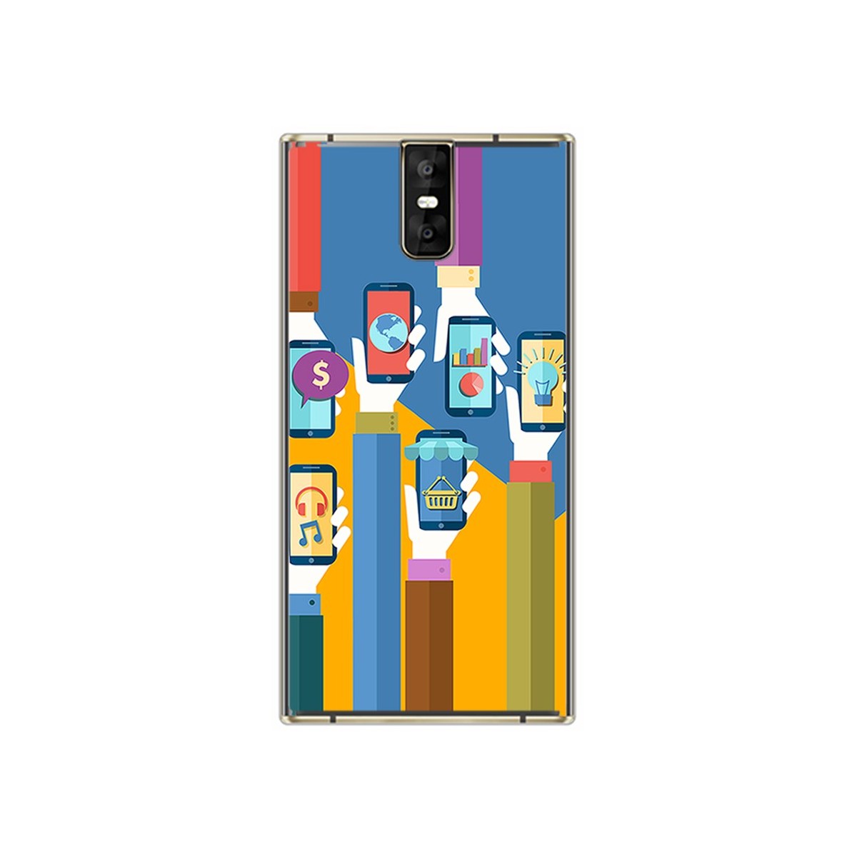 Funda Gel Tpu para Oukitel K3 Diseño Apps Dibujos