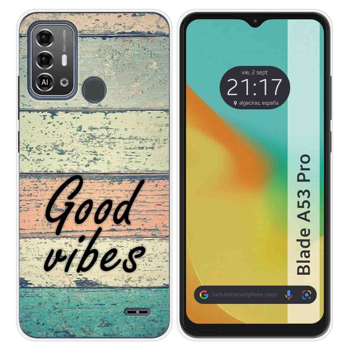 Funda Silicona para Zte Blade A53 Pro diseño Madera 01 Dibujos
