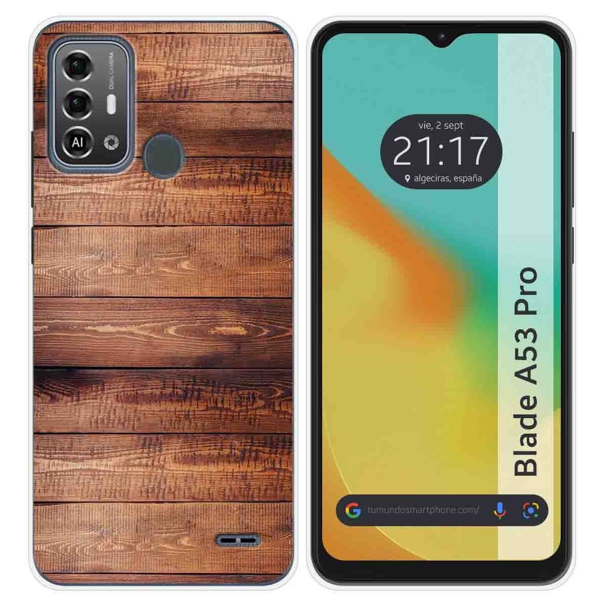 Funda Silicona para Zte Blade A53 Pro diseño Madera 02 Dibujos