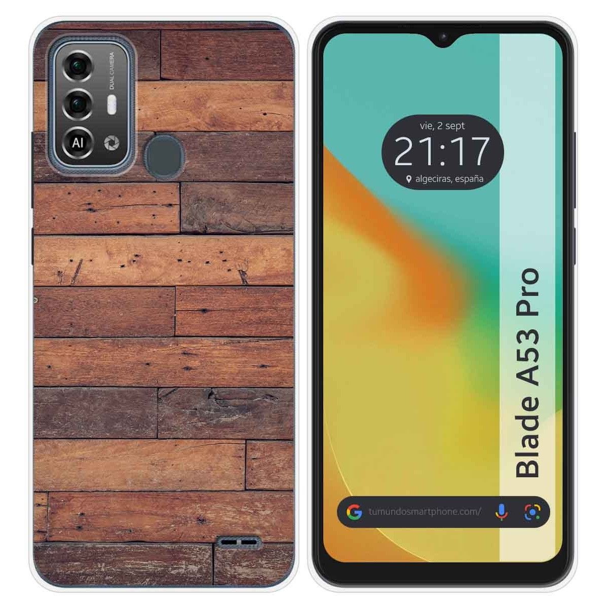 Funda Silicona para Zte Blade A53 Pro diseño Madera 03 Dibujos