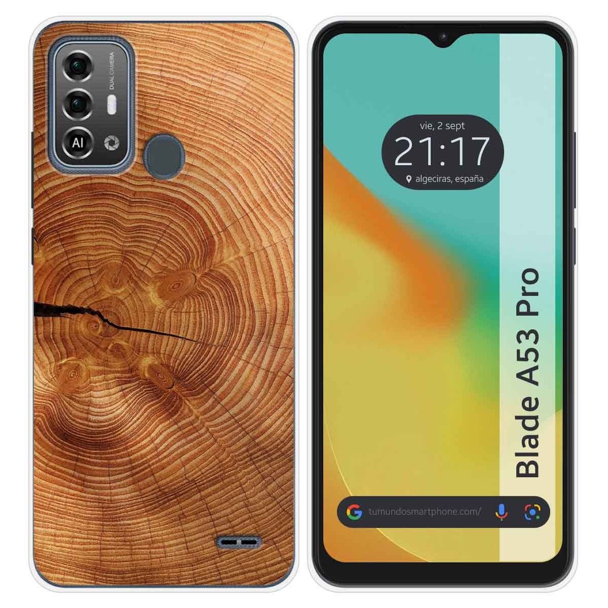 Funda Silicona para Zte Blade A53 Pro diseño Madera 04 Dibujos