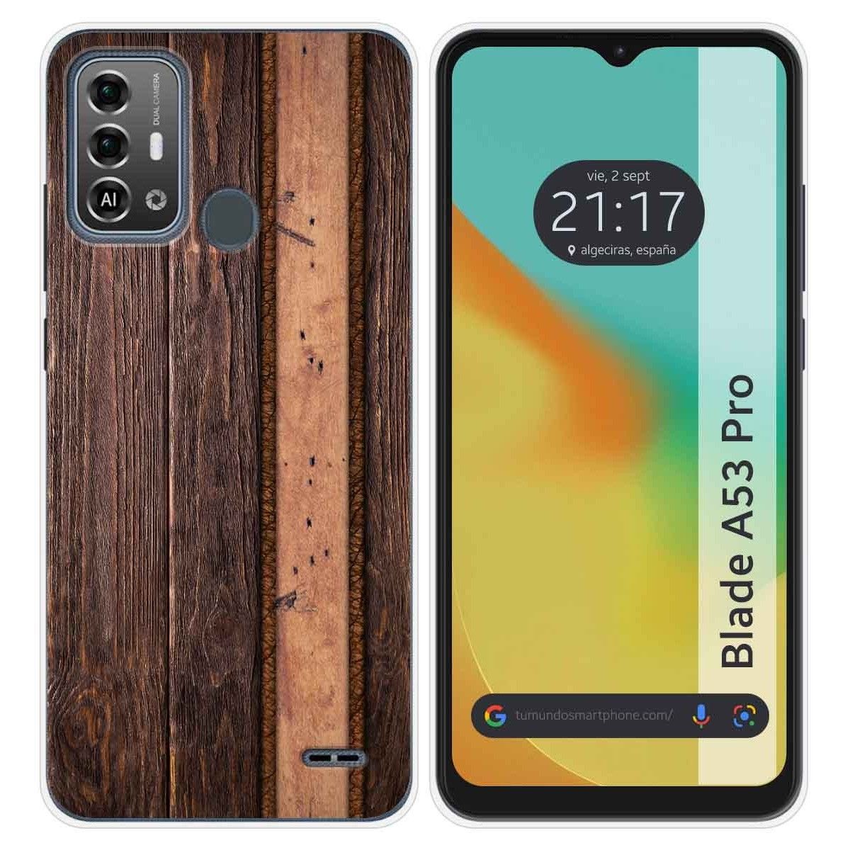 Funda Silicona para Zte Blade A53 Pro diseño Madera 05 Dibujos