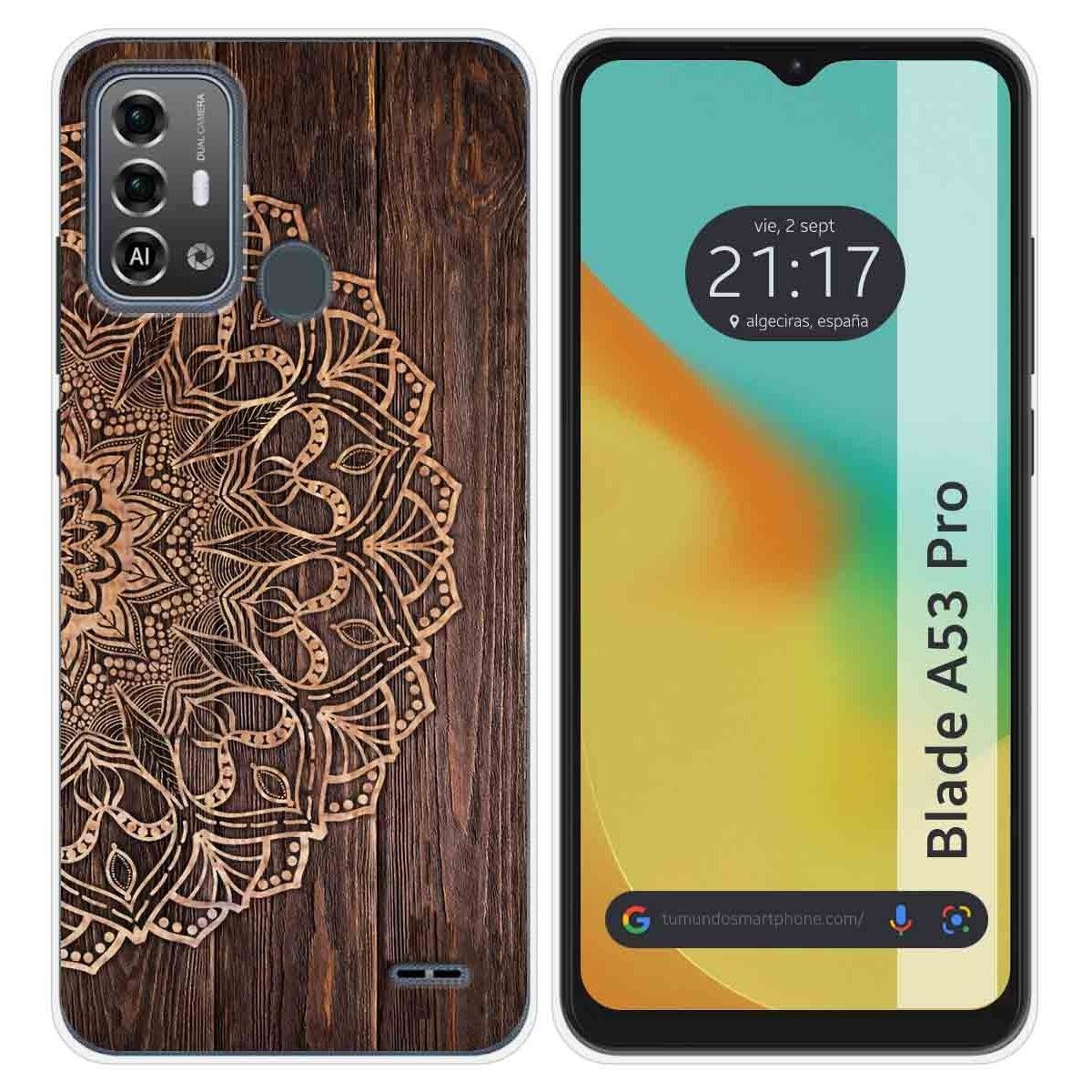 Funda Silicona para Zte Blade A53 Pro diseño Madera 06 Dibujos