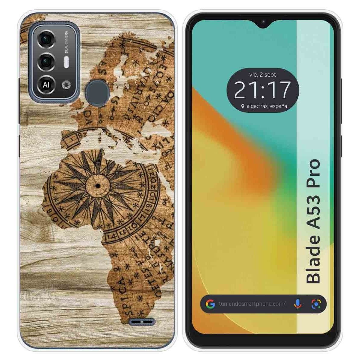 Funda Silicona para Zte Blade A53 Pro diseño Madera 07 Dibujos