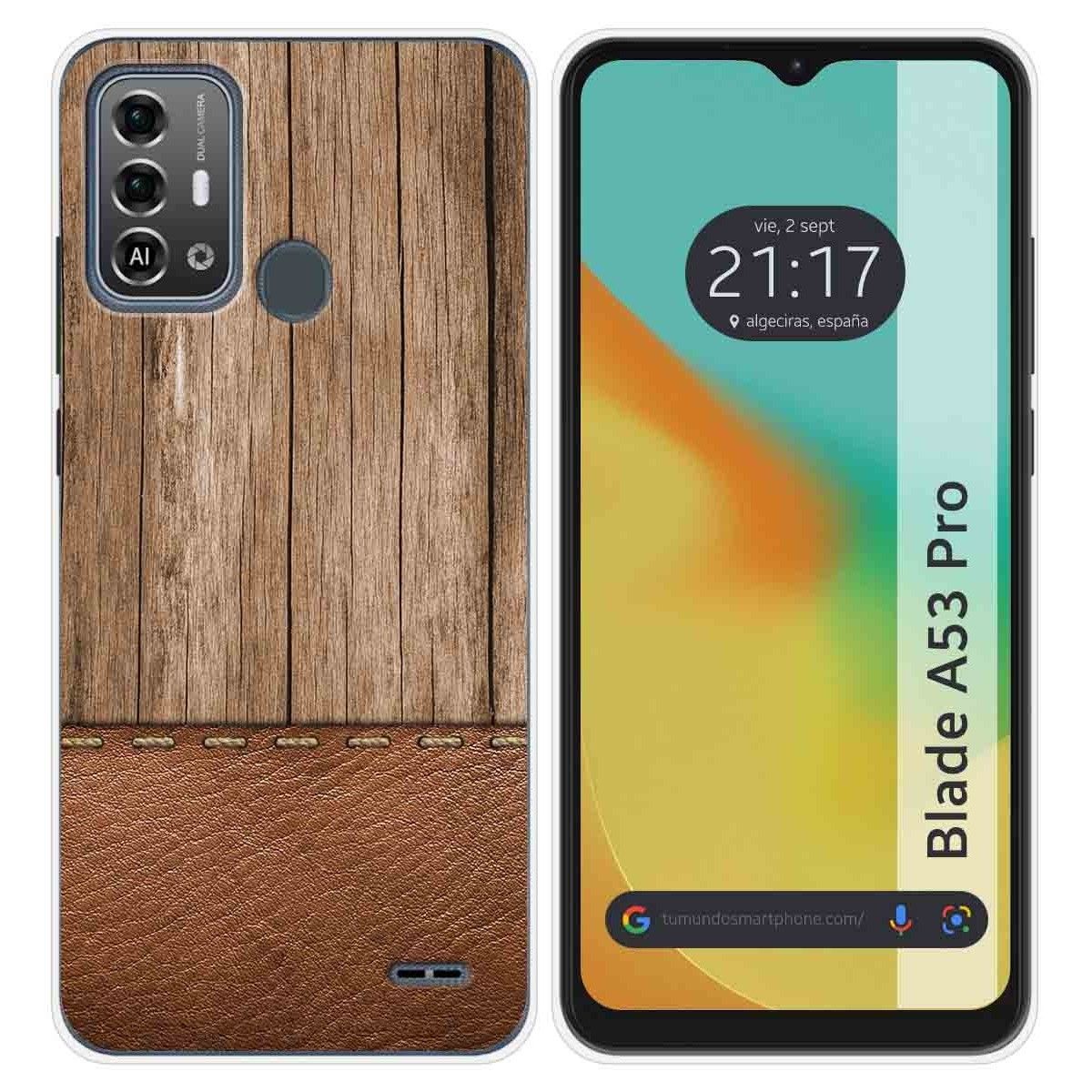 Funda Silicona para Zte Blade A53 Pro diseño Madera 09 Dibujos