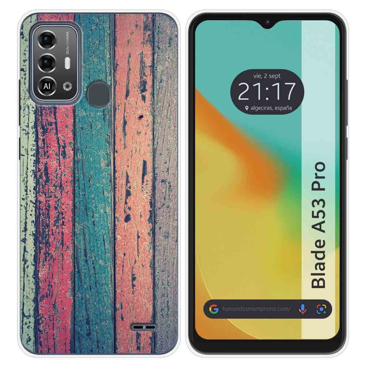 Funda Silicona para Zte Blade A53 Pro diseño Madera 10 Dibujos