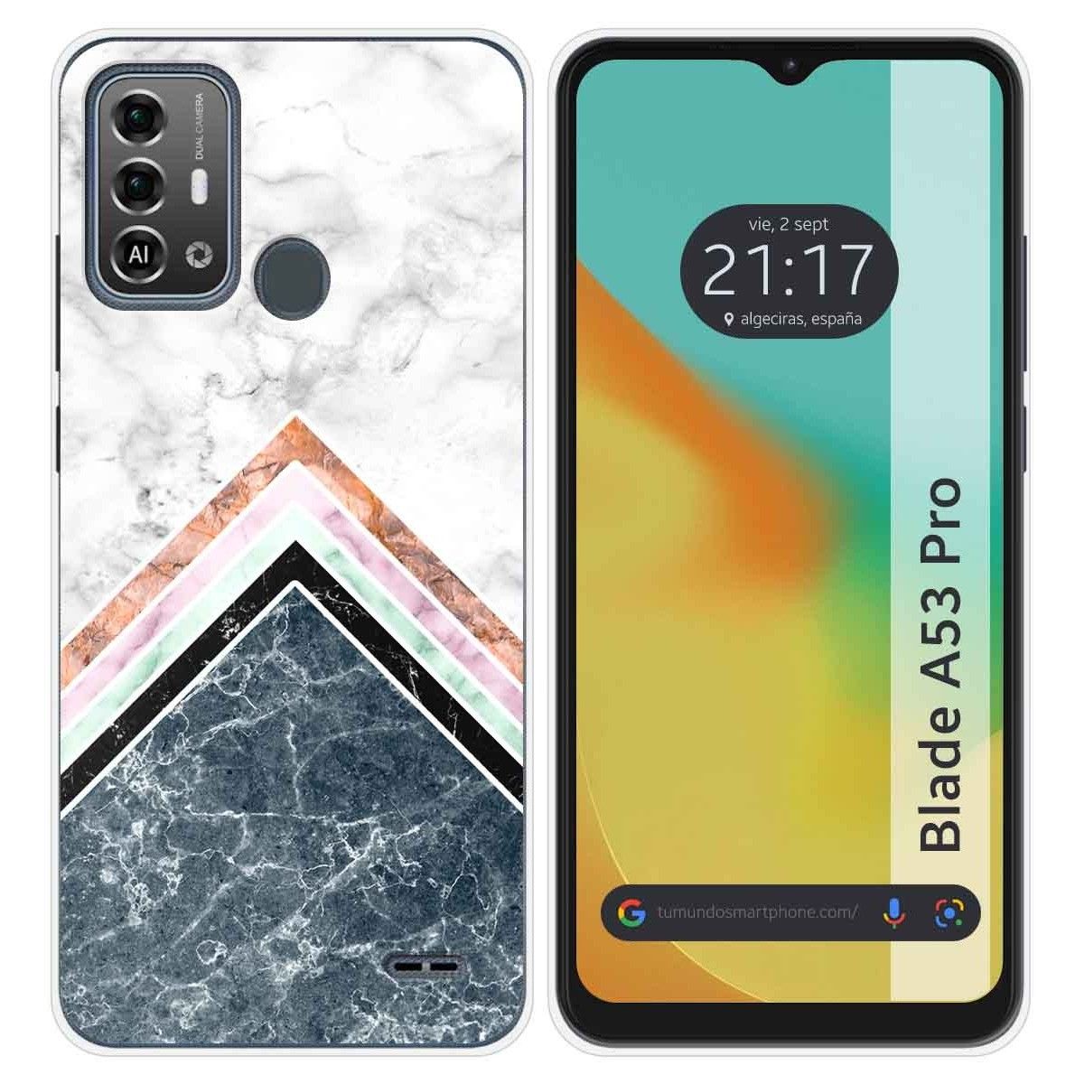 Funda Silicona para Zte Blade A53 Pro diseño Mármol 05 Dibujos