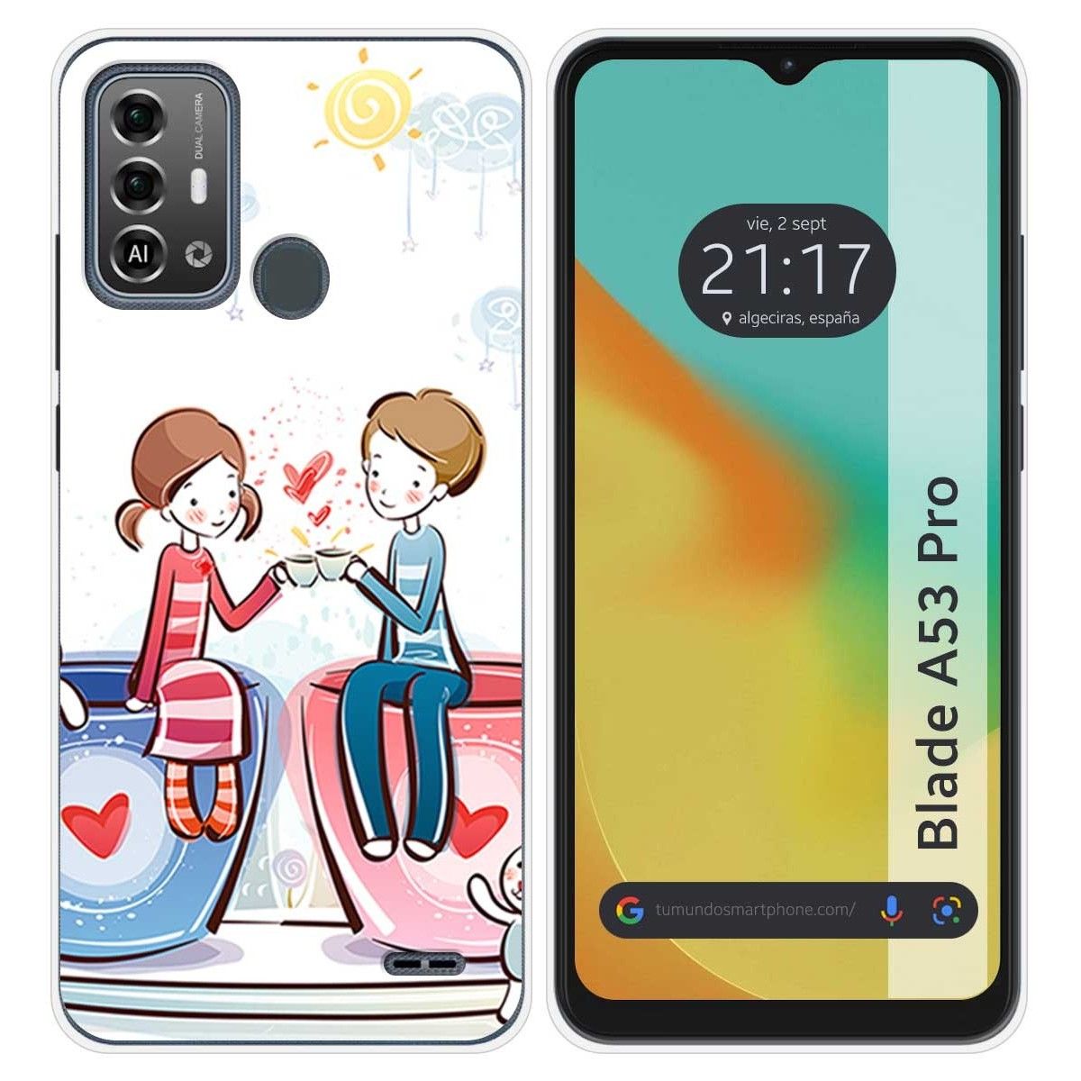 Funda Silicona para Zte Blade A53 Pro diseño Café Dibujos