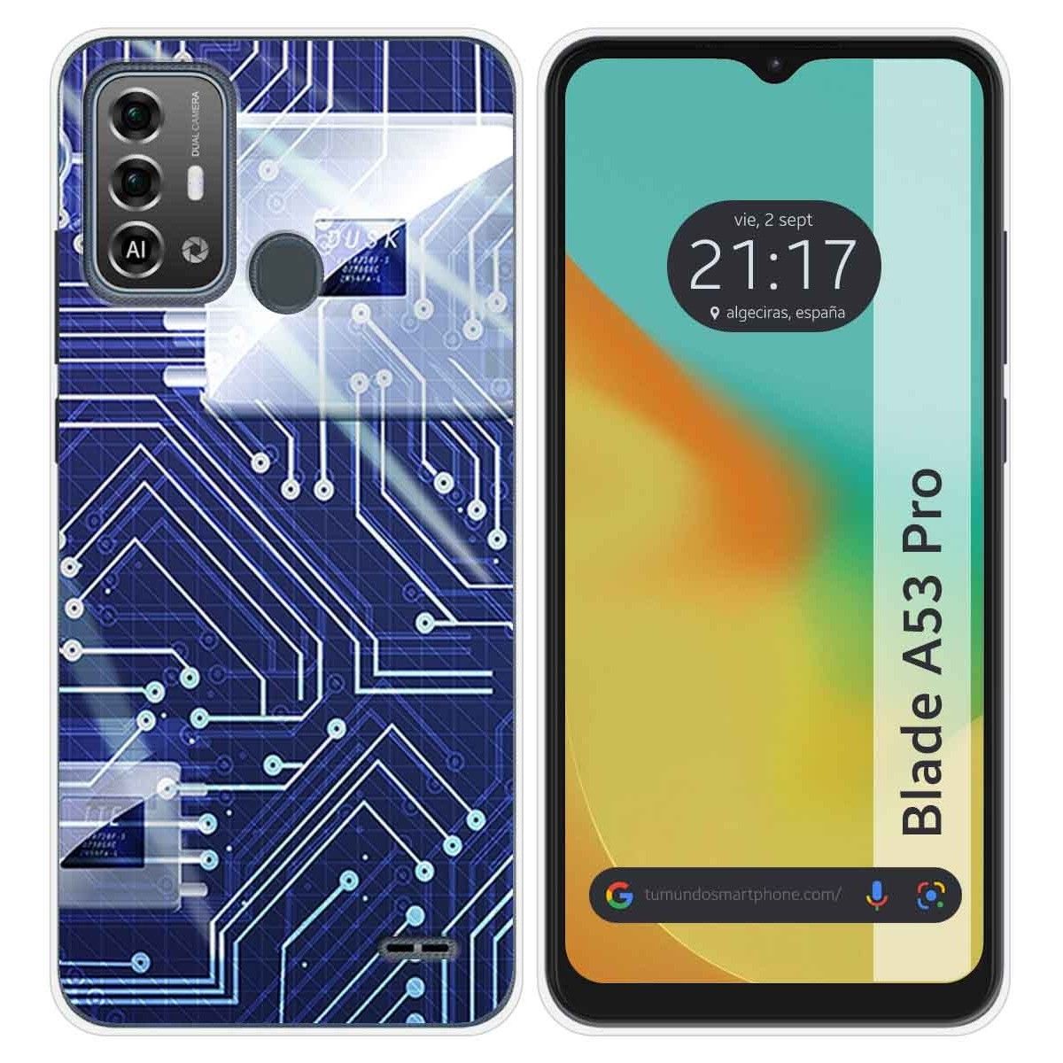Funda Silicona para Zte Blade A53 Pro diseño Circuito Dibujos