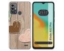 Funda Silicona para Zte Blade A53 Pro diseño Corazones Madera Dibujos
