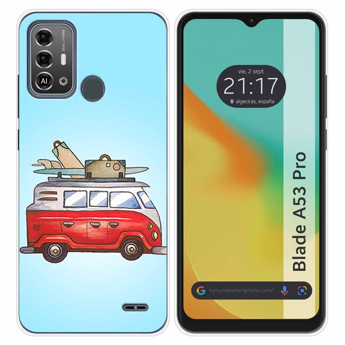 Funda Silicona para Zte Blade A53 Pro diseño Furgoneta Dibujos