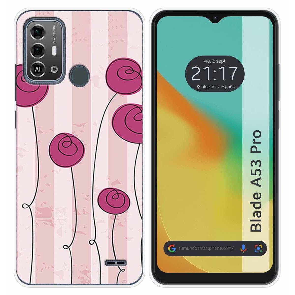 Funda Silicona para Zte Blade A53 Pro diseño Flores Vintage Dibujos