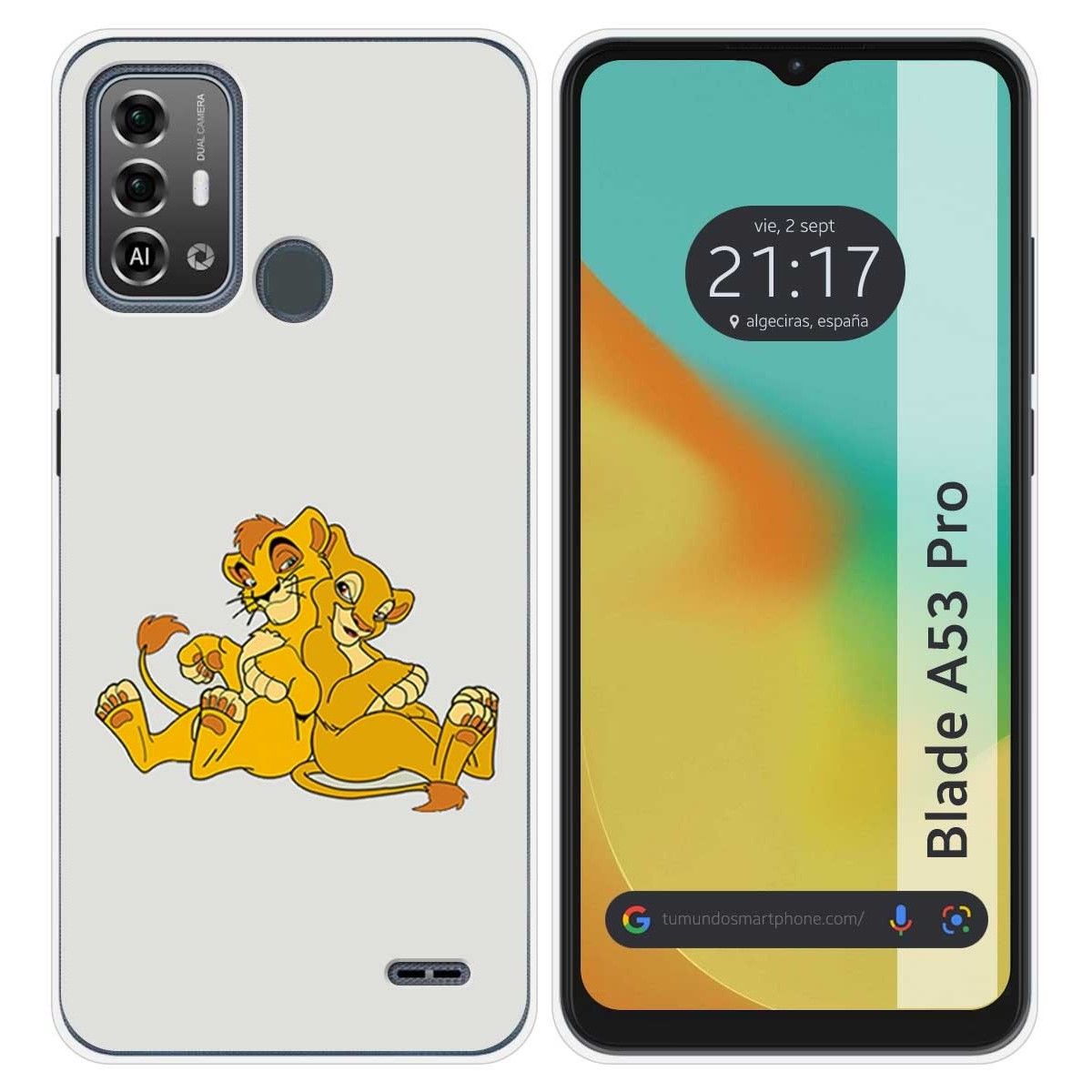 Funda Silicona para Zte Blade A53 Pro diseño Leones Dibujos