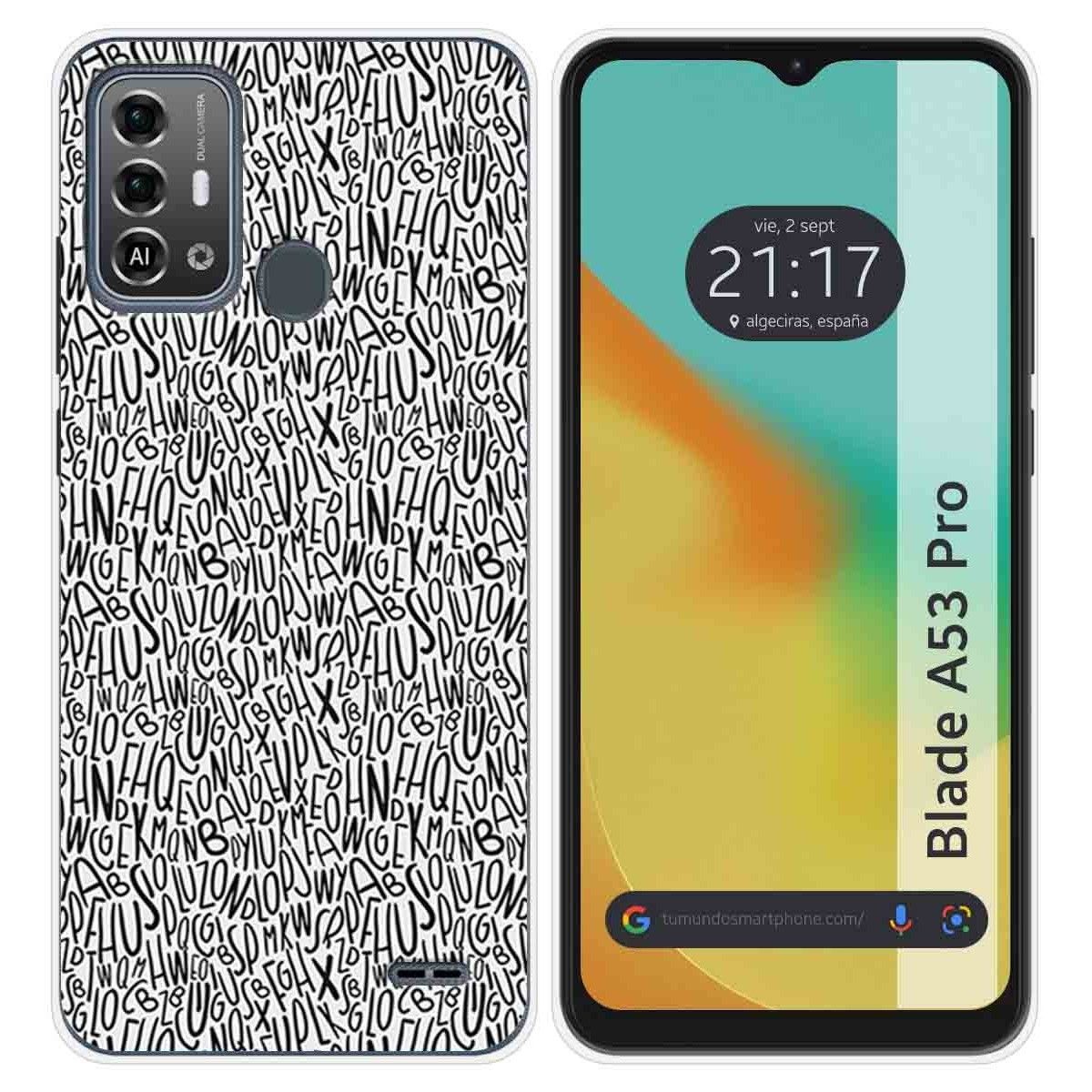 Funda Silicona para Zte Blade A53 Pro diseño Letras Dibujos