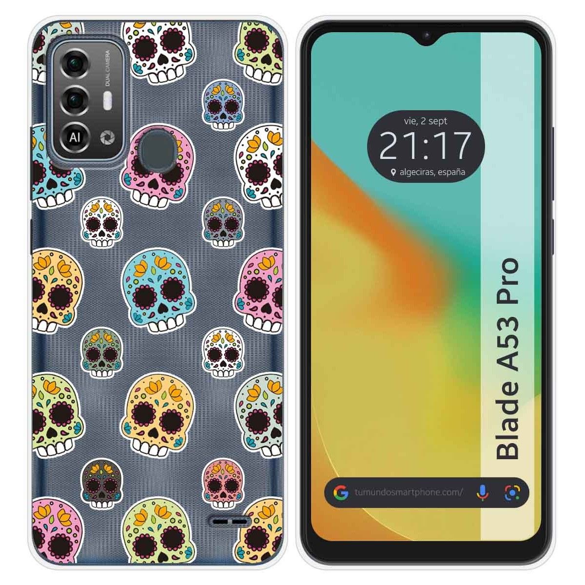 Funda Silicona para Zte Blade A53 Pro diseño Catrina Dibujos