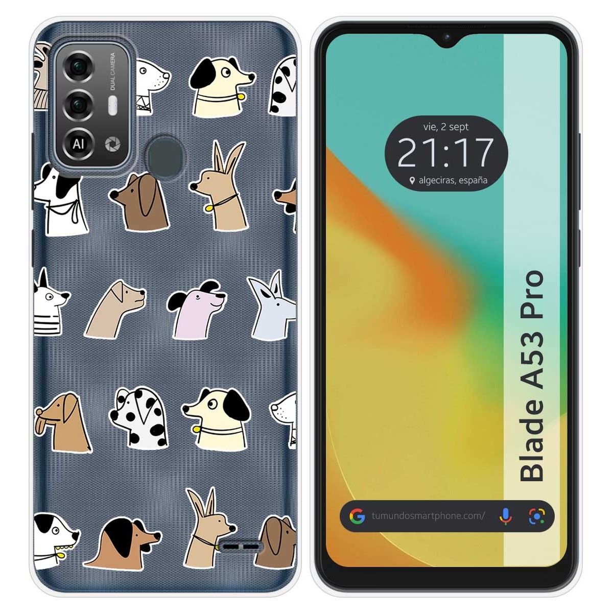 Funda Silicona para Zte Blade A53 Pro diseño Perros Dibujos