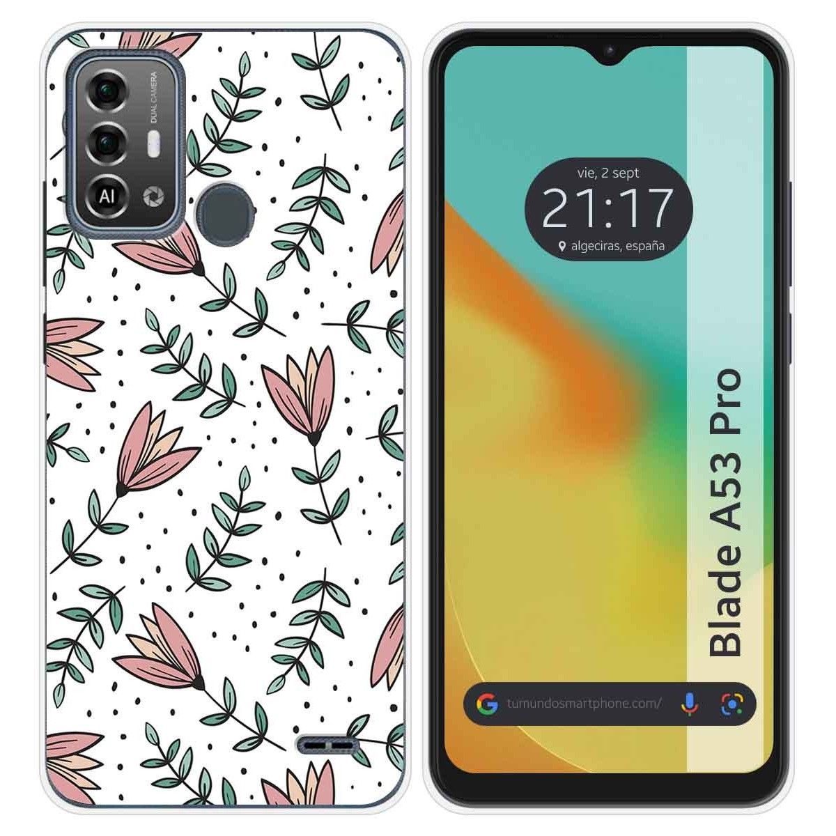 Funda Silicona para Zte Blade A53 Pro diseño Flores 01 Dibujos