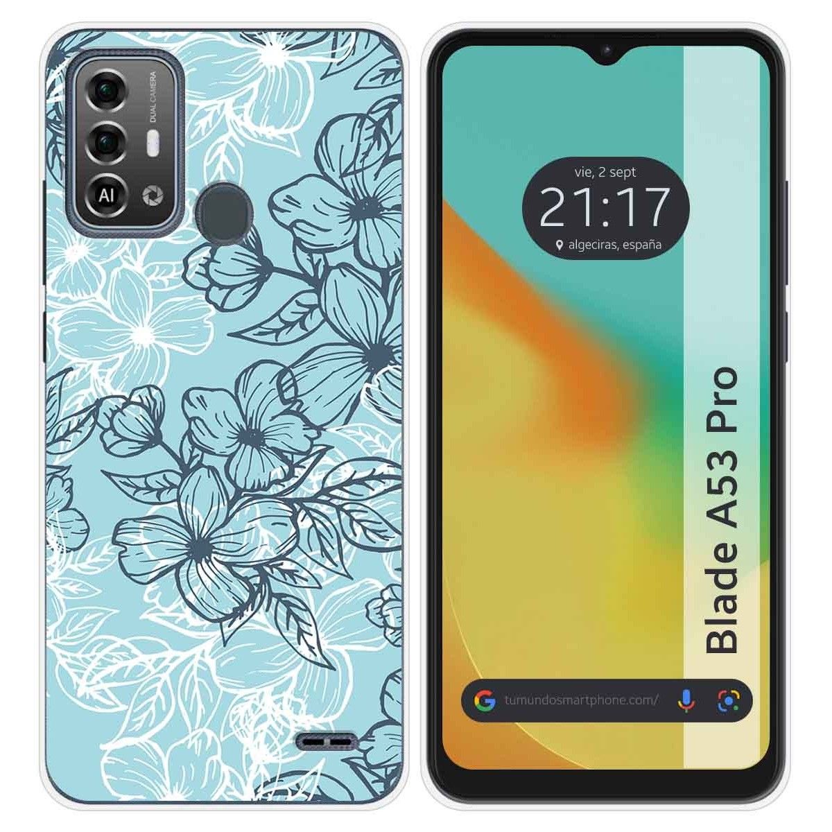 Funda Silicona para Zte Blade A53 Pro diseño Flores 03 Dibujos