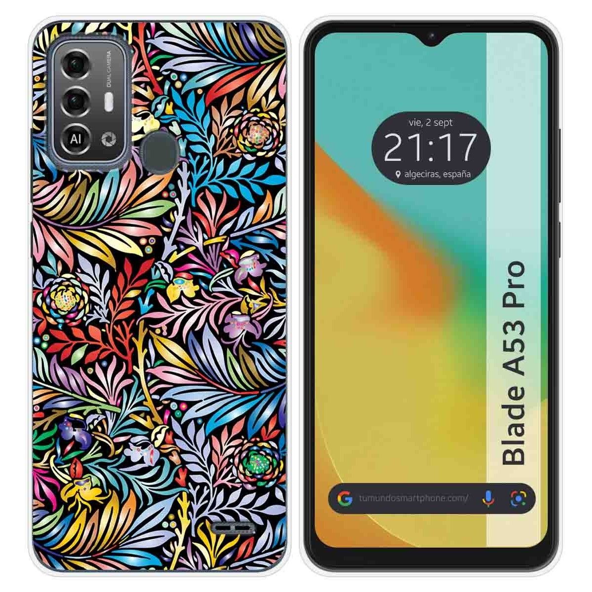 Funda Silicona para Zte Blade A53 Pro diseño Flores 04 Dibujos