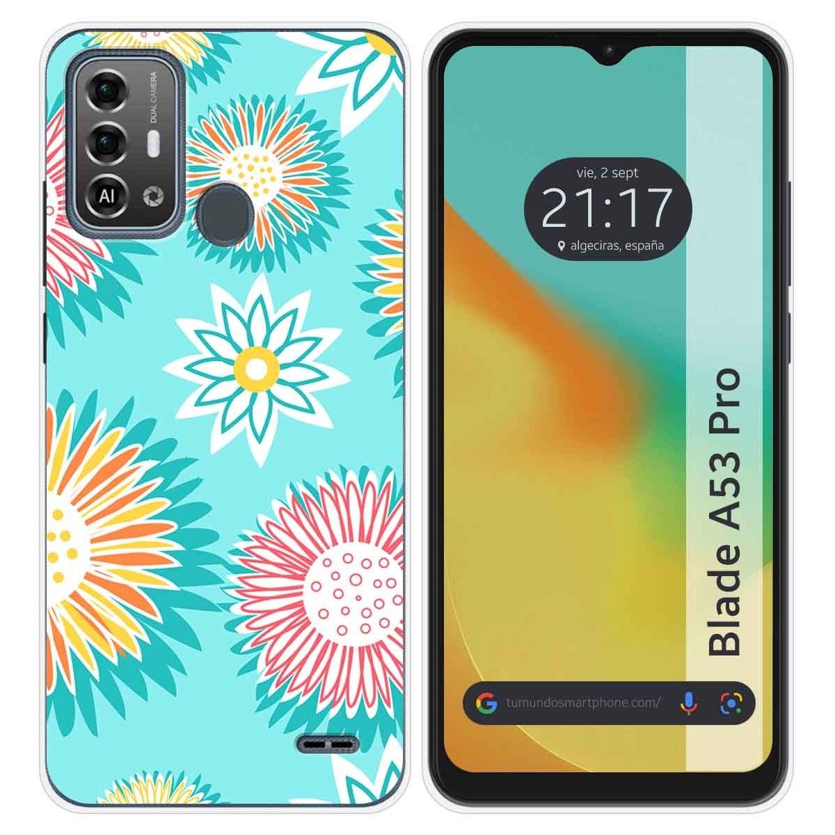 Funda Silicona para Zte Blade A53 Pro diseño Flores 05 Dibujos