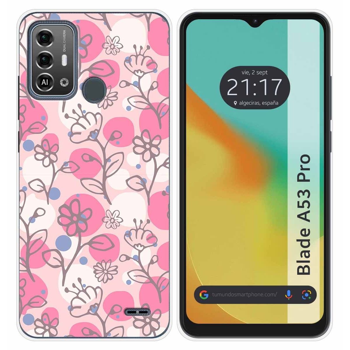 Funda Silicona para Zte Blade A53 Pro diseño Flores 07 Dibujos
