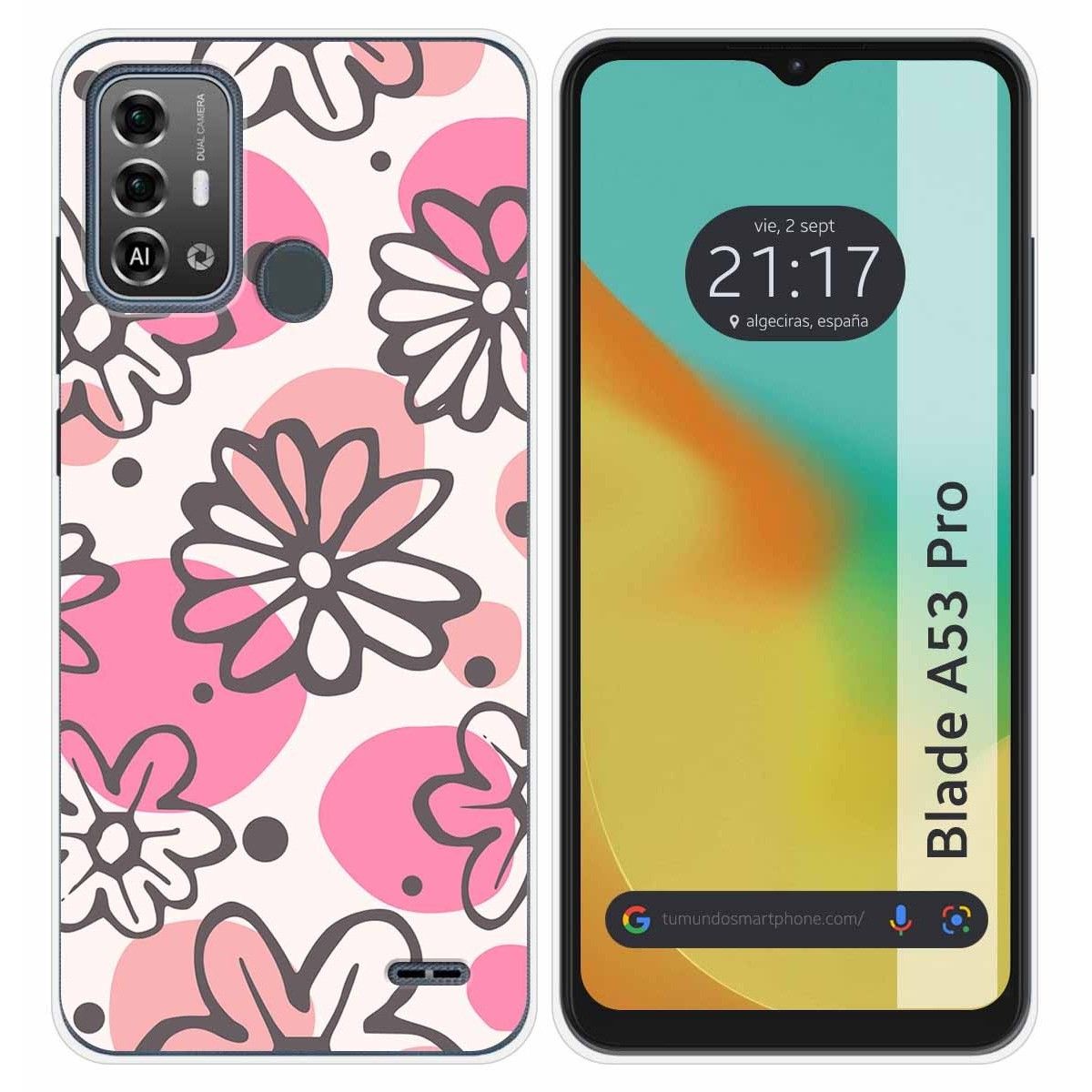 Funda Silicona para Zte Blade A53 Pro diseño Flores 09 Dibujos