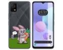 Funda Silicona Transparente para TCL 406 diseño Conejo Dibujos