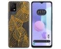 Funda Silicona Transparente para TCL 406 diseño Hojas Dibujos