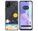 Funda Silicona Transparente para TCL 406 diseño Playa Dibujos