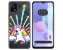 Funda Silicona Transparente para TCL 406 diseño Unicornio Dibujos