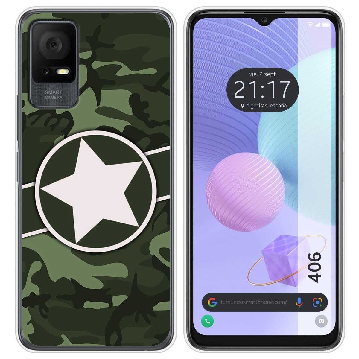 Funda Silicona para TCL 406 diseño Camuflaje 01 Dibujos