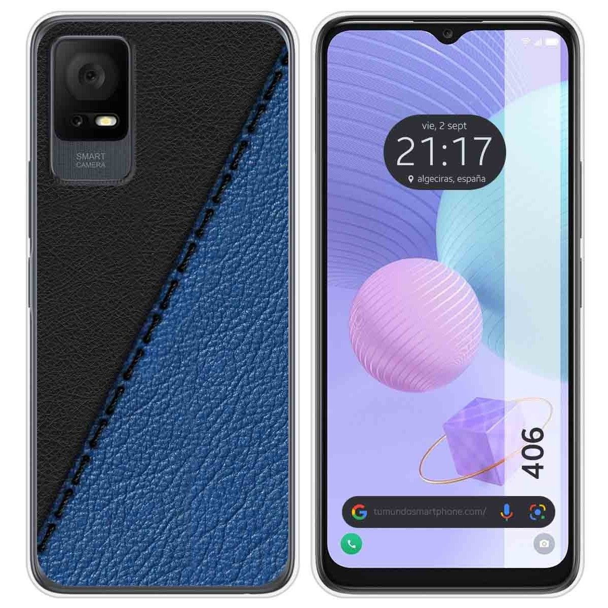 Funda Silicona para TCL 406 diseño Cuero 02 Dibujos