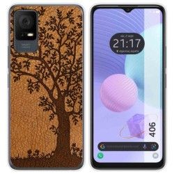 Funda Silicona para TCL 406 diseño Cuero 03 Dibujos