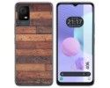 Funda Silicona para TCL 406 diseño Madera 03 Dibujos