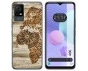 Funda Silicona para TCL 406 diseño Madera 07 Dibujos
