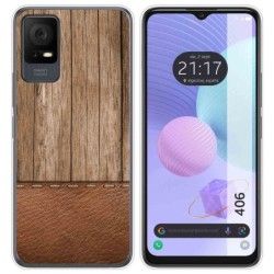 Funda Silicona para TCL 406 diseño Madera 09 Dibujos