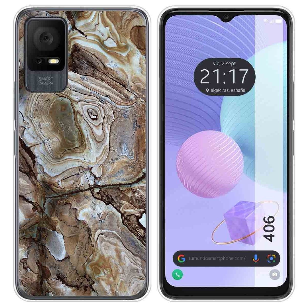 Funda Silicona para TCL 406 diseño Mármol 14 Dibujos