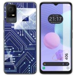 Funda Silicona para TCL 406 diseño Circuito Dibujos