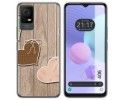 Funda Silicona para TCL 406 diseño Corazones Madera Dibujos
