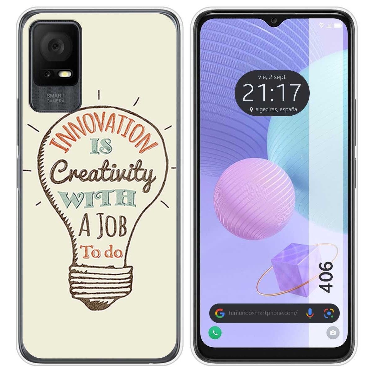 Funda Silicona para TCL 406 diseño Creativity Dibujos