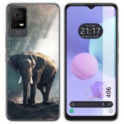 Funda Silicona para TCL 406 diseño Elefante Dibujos
