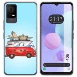 Funda Silicona para TCL 406 diseño Furgoneta Dibujos