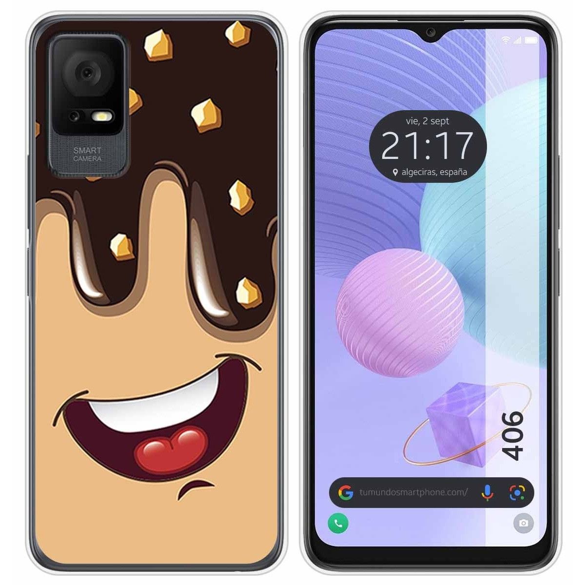 Funda Silicona para TCL 406 diseño Helado Chocolate Dibujos