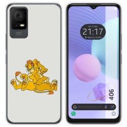 Funda Silicona para TCL 406 diseño Leones Dibujos