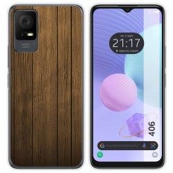 Funda Silicona para TCL 406 diseño Madera Dibujos